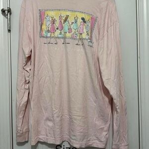 Lauren James Pink Long Sleeve Tee with Graphic